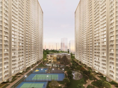 ariel view of gaurs aspire centurian park noida extension