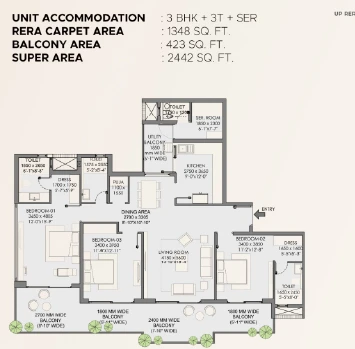 Eldeco in Louknw 2BHK + 3T + SER