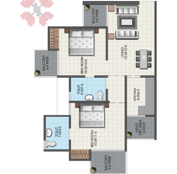 2 BHK Floor Plan JMDR Arihant Green