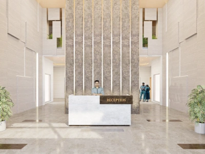 Reception area at Aspire Centurian Park in Greater Noida