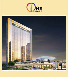 One estate building with logo